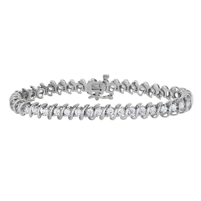 1-1/7 CTW Diamond 8-inch Tennis Bracelet in 10KT White Gold