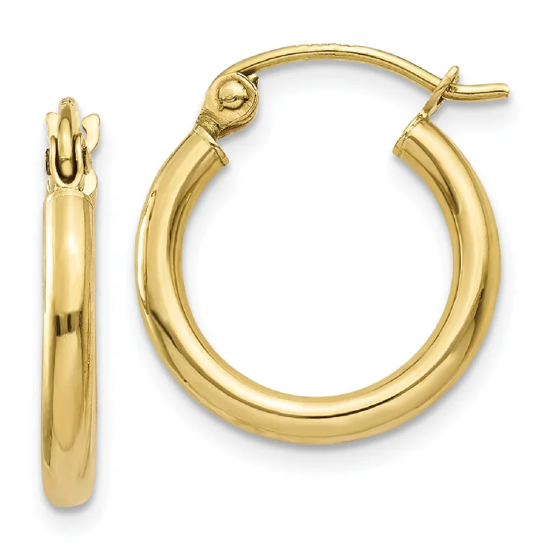 10KT Yellow Gold 11X2MM Hoop Earrings