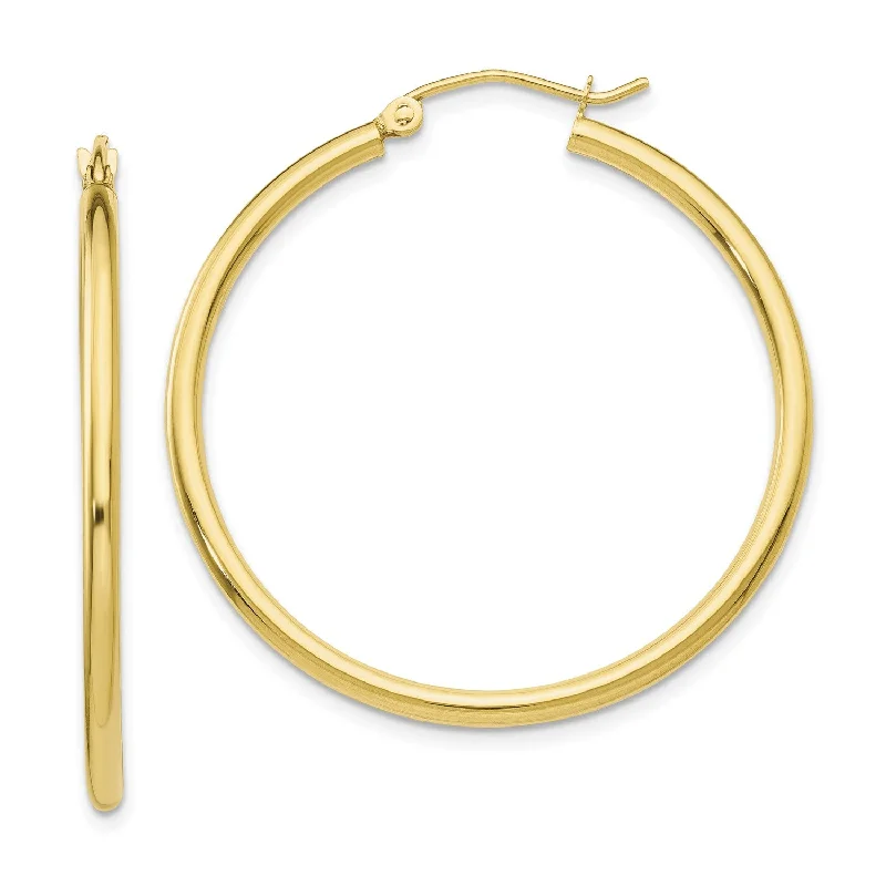 10KT Yellow Gold 31X2MM Hoop Earrings