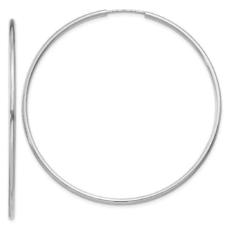 14KT White Gold 50X1.5MM Endless Hoop Earrings