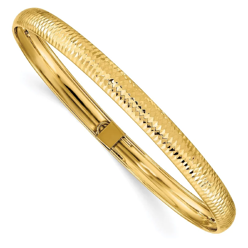 14KT Yellow Gold 7.5-inch 6.15MM Flexible Bangle Bracelet