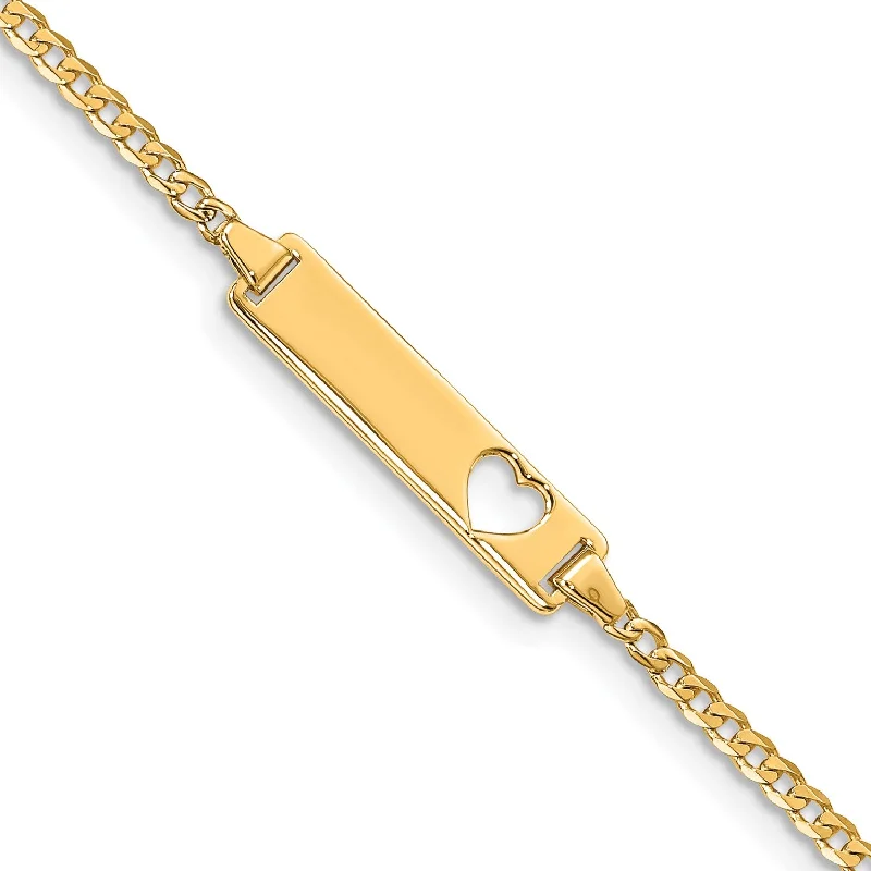 14KT Yellow Gold 7-inch 5MM Lobster Clasp ID Curb Bracelet