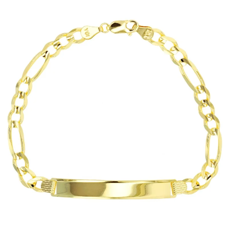 14KT Yellow Gold 8.25-inch 5.75MM Figaro ID Bracelet