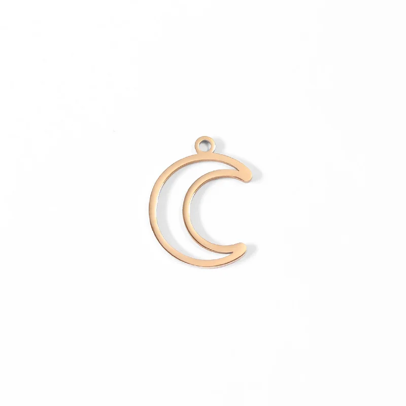 18K Gold PVD Stainless Steel Crescent Moon Charm / PDL0043