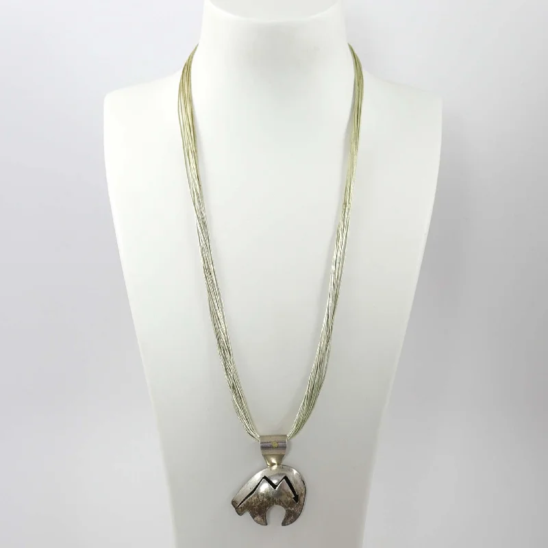 1990s Silver Bear Necklace