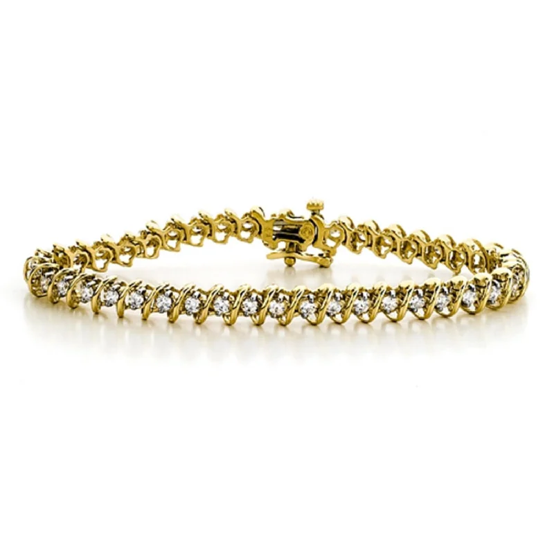 2 CTW Diamond 7-inch Tennis Bracelet in 10KT Yellow Gold