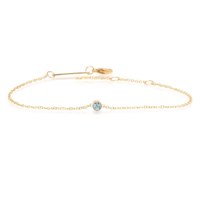 14K Yellow Gold Aquamarine Bracelet