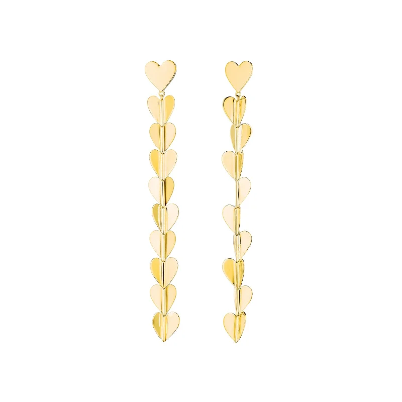 Wings of Love Medium Drop Earrings - Yellow Gold