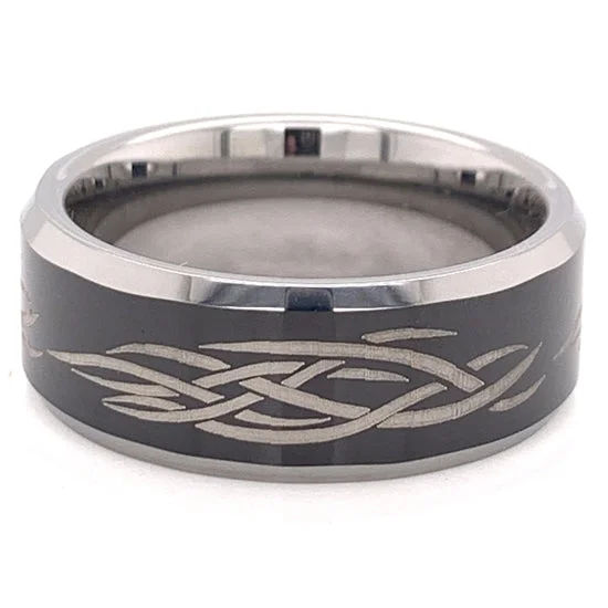 Celtic Black Center Tungsten Ring / TGR1022