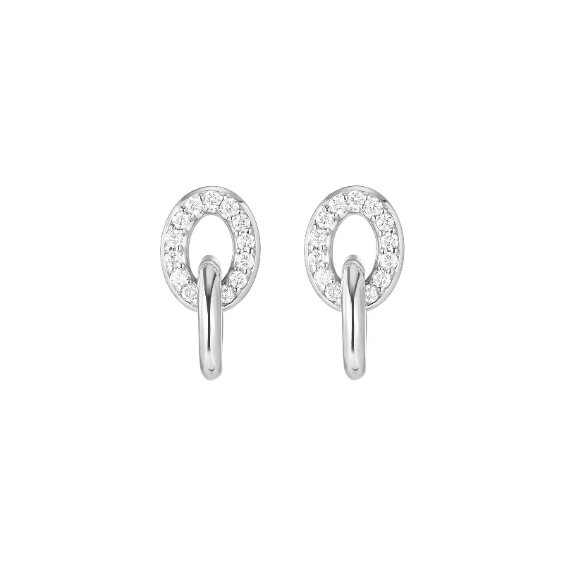 Linked Earrings - White Gold