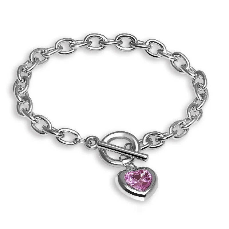 Daniels Pink Crystal Heart Bracelet Gift w/Purchase