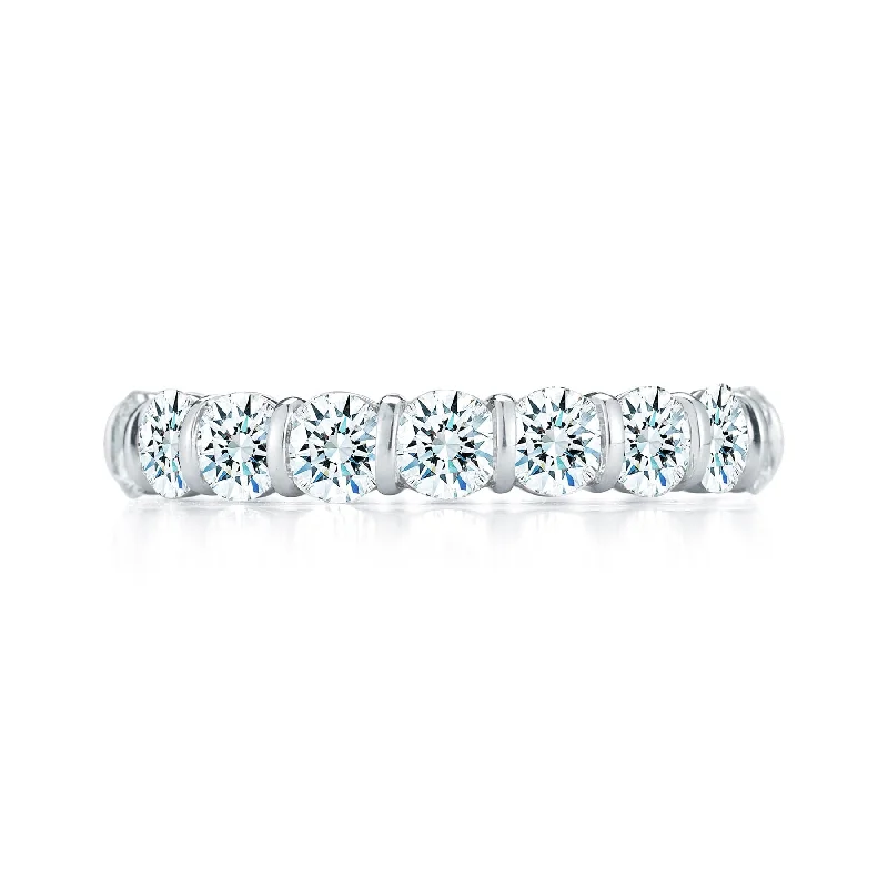 Platinum Bar Set Diamond Eternity Band