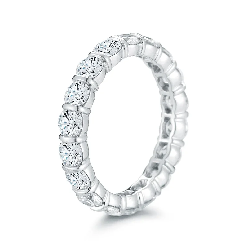 Platinum Bar Set Diamond Eternity Band