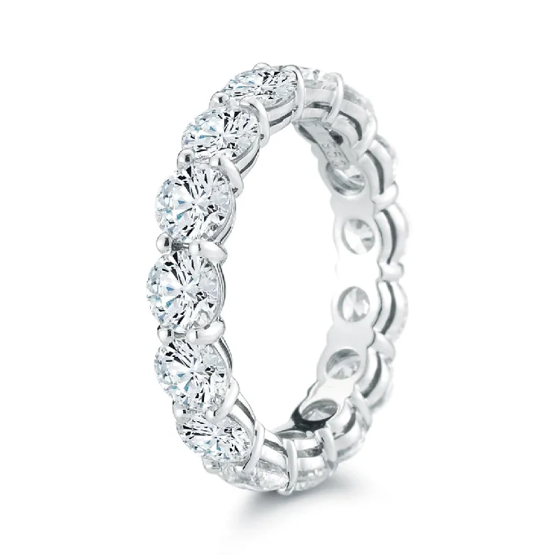 Platinum Shared Prong Diamond Eternity Band