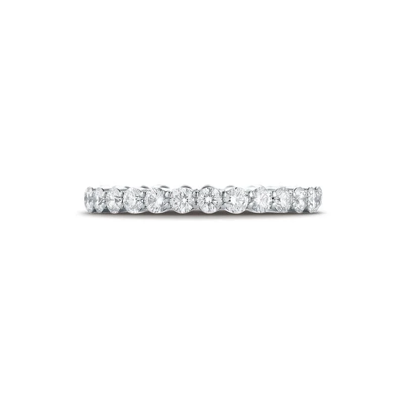 Platinum Shared Prong Diamond Eternity Band