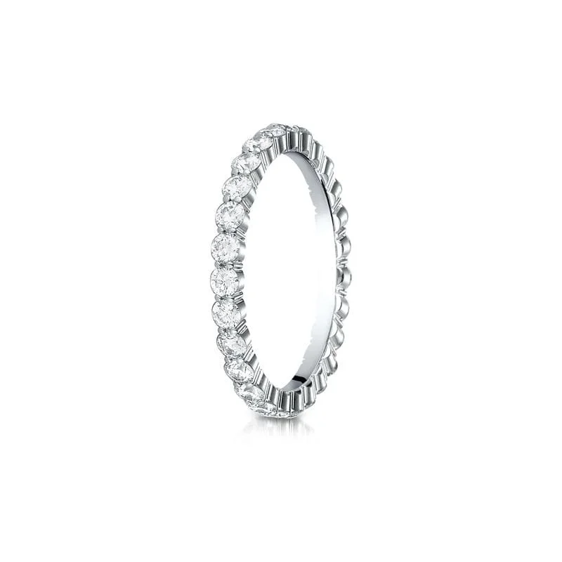 Platinum Shared Prong Diamond Eternity Band