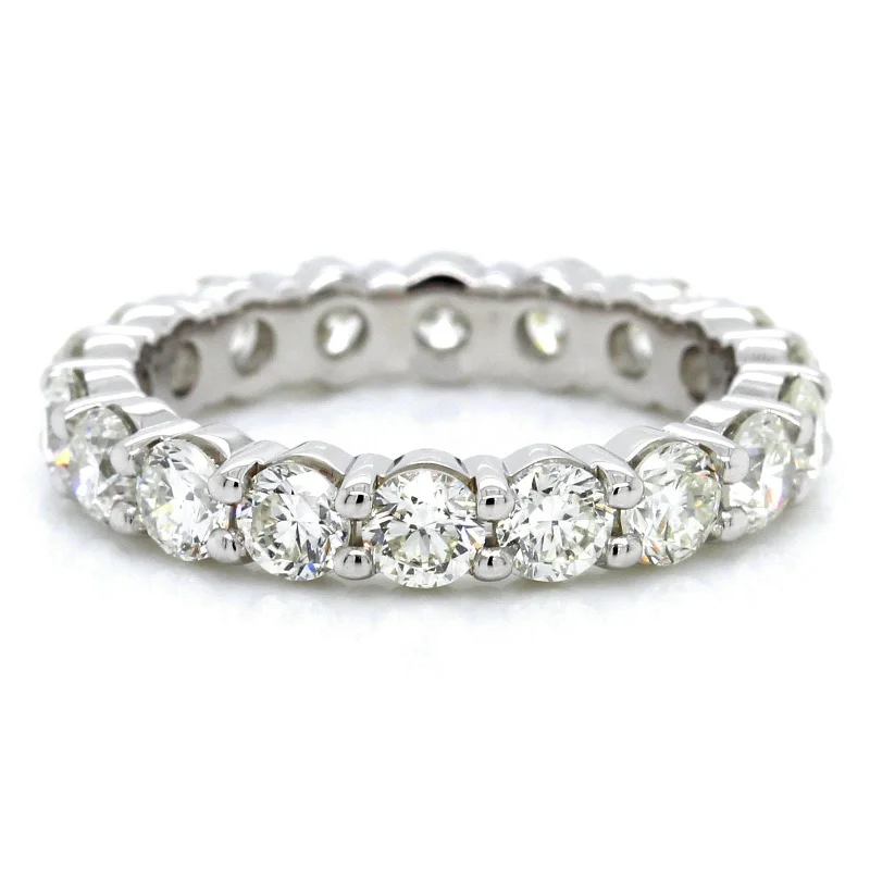 Platinum Shared Prong Eternity Diamond Band