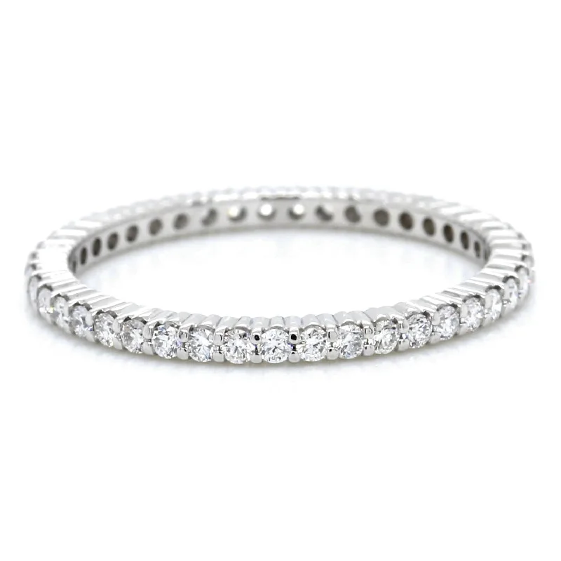 Platinum Shared Prong Diamond Eternity Band