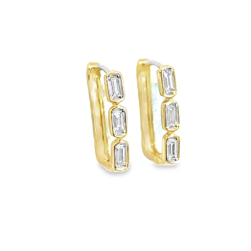 Yellow Gold Diamond Hoop Earrings