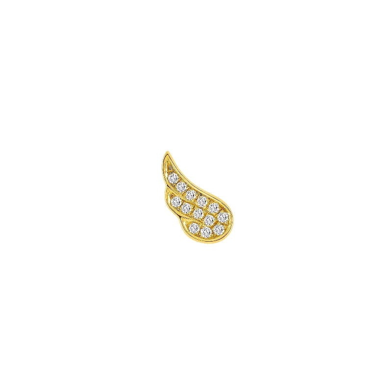 Baby Angel Wing Stud Earring - Yellow Gold