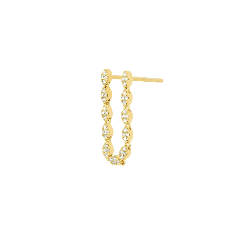 Marquise Double Stud Earring - Yellow Gold