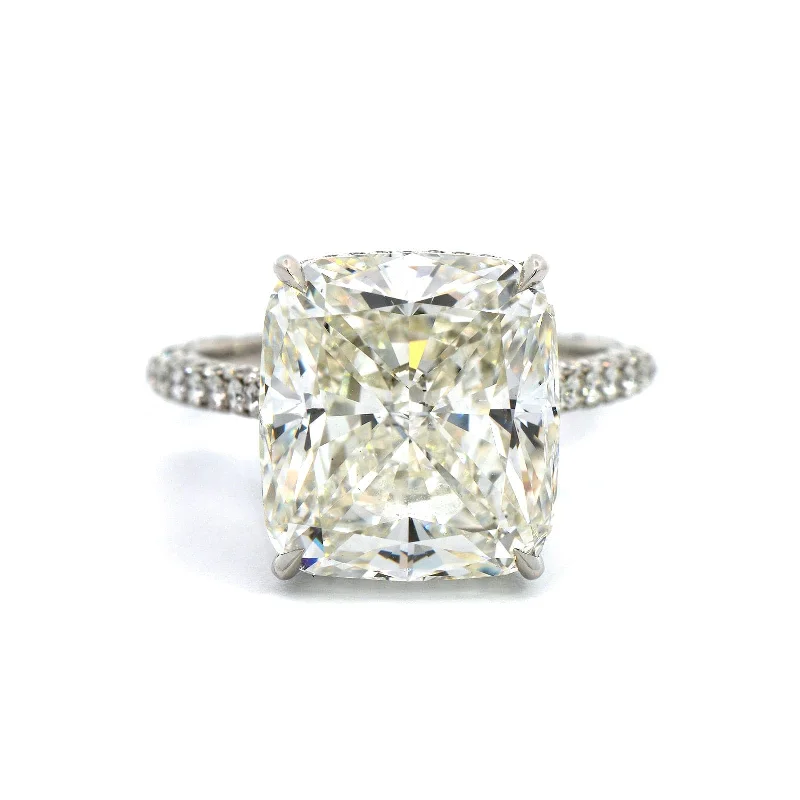 Platinum Cushion Cut Diamond Engagement Ring