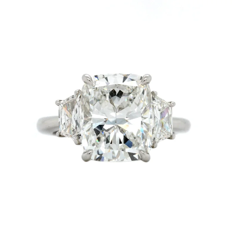 Platinum Cushion Cut Diamond Engagement Ring