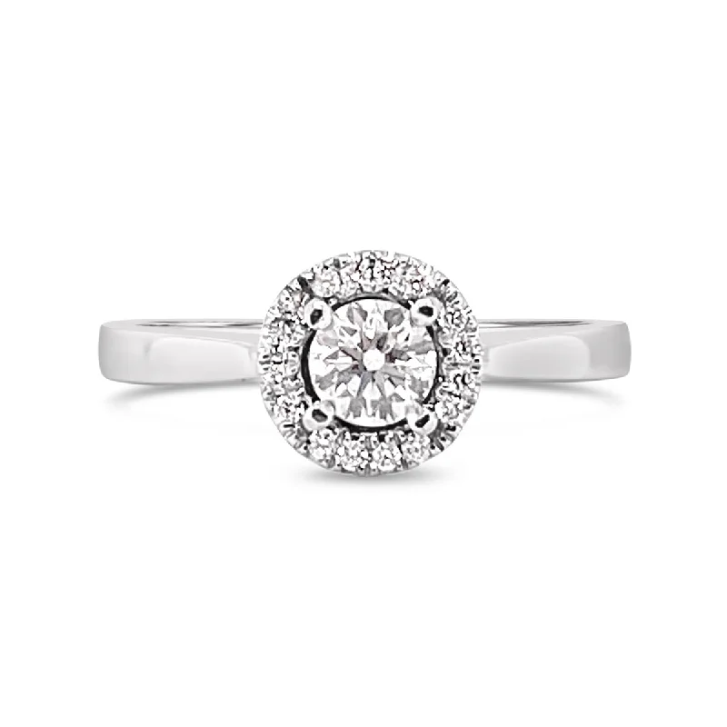 Forevermark White Gold Diamond Halo Engagement Ring