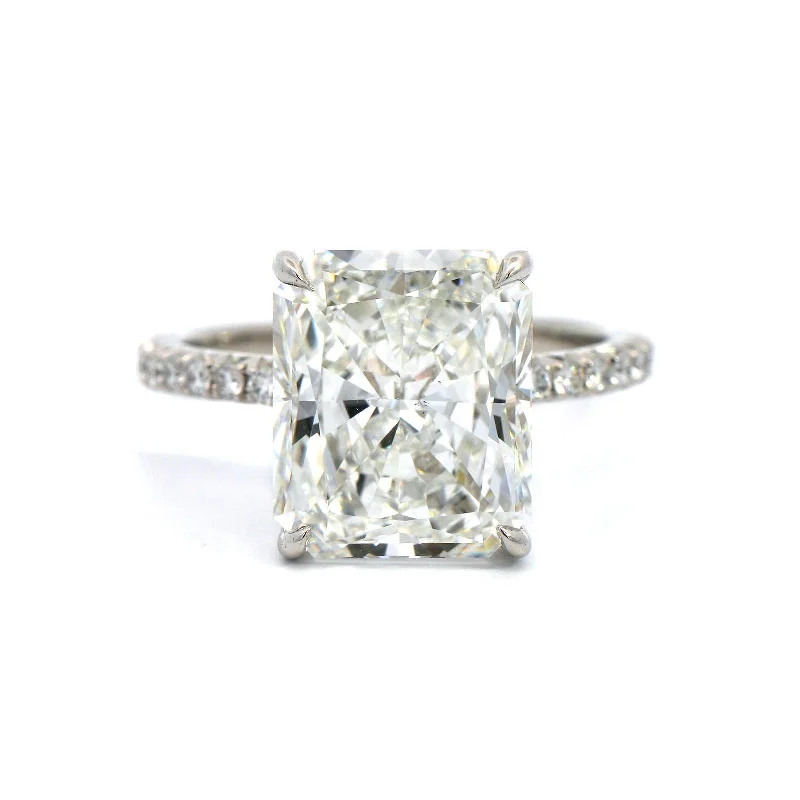 Platinum Radiant Cut Diamond Engagement Ring