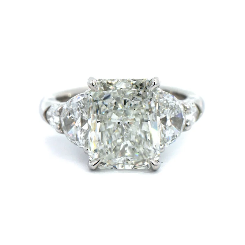 Platinum Radiant Cut Diamond Engagement Ring