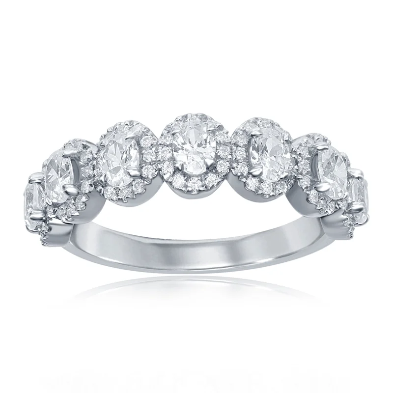 IMAGINE Oval Diamond Halo Wedding Band