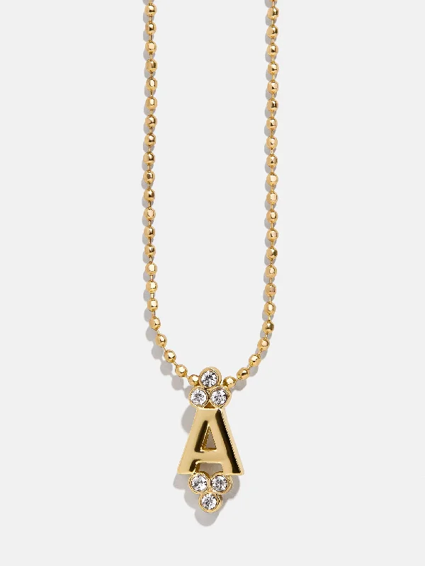 Initial Triad Necklace - Clear/Gold