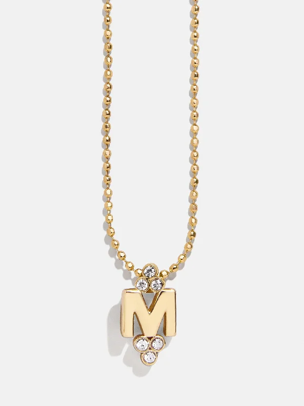 Initial Triad Necklace - Clear/Gold