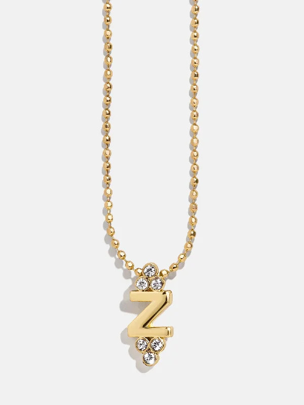 Initial Triad Necklace - Clear/Gold