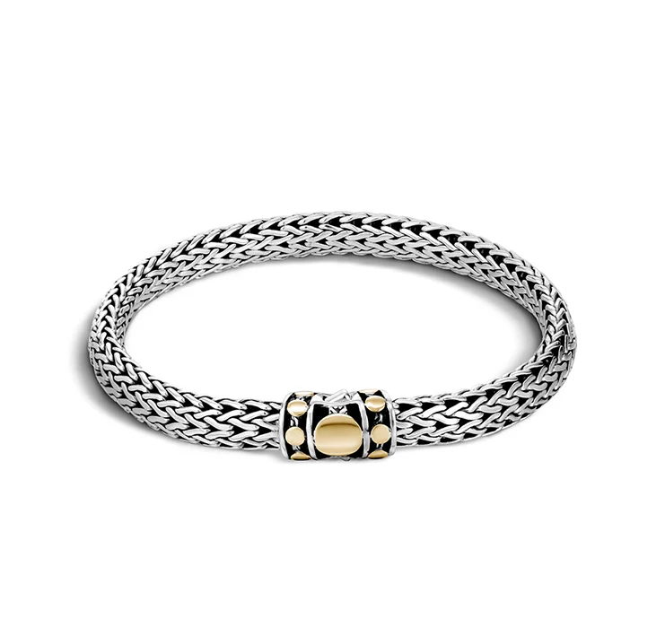 John Hardy Dot Deco 18K Yellow Gold and Silver Bracelet