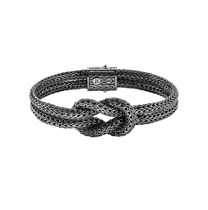 John Hardy Love Knot Black Rhodium Double Row Bracelet, 5mm