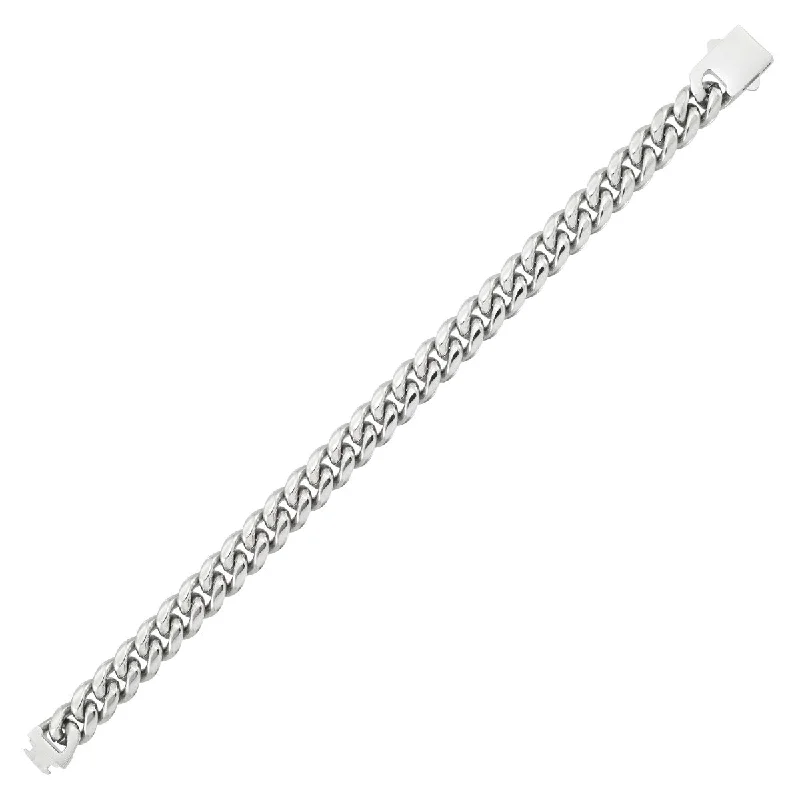 King by Simone I Smith Stainless Steel 9-inch 10MM Cuban Link Bracelet