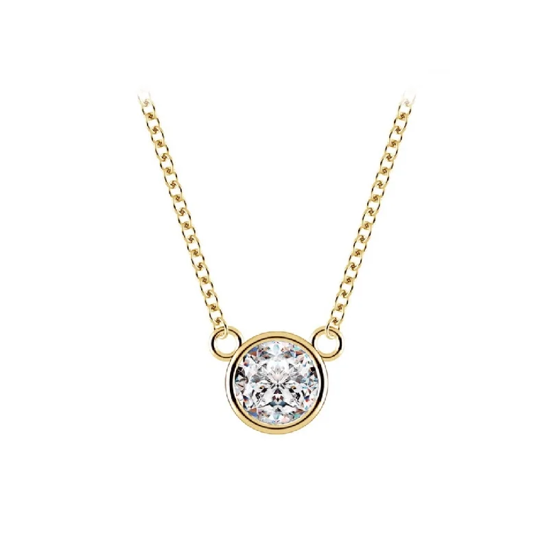 Lab Grown 0.56 Ct. Yellow Gold Diamond Solitaire Pendant