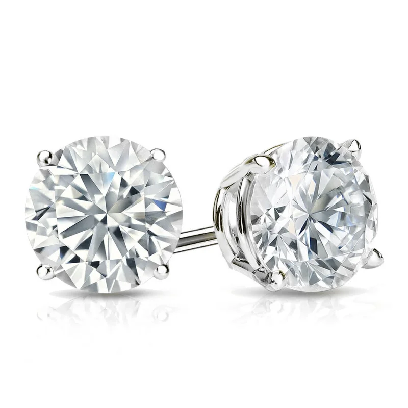 Lab Grown 1.05 Cttw. 14K White Gold Diamond Solitaire Earrings