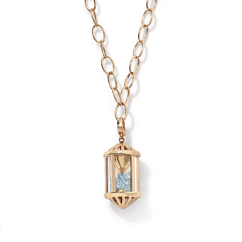 14K Yellow Gold / 24in / Aquamarine