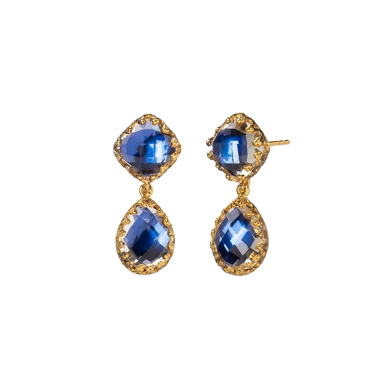 Jane Small Day Night Earrings - Indigo