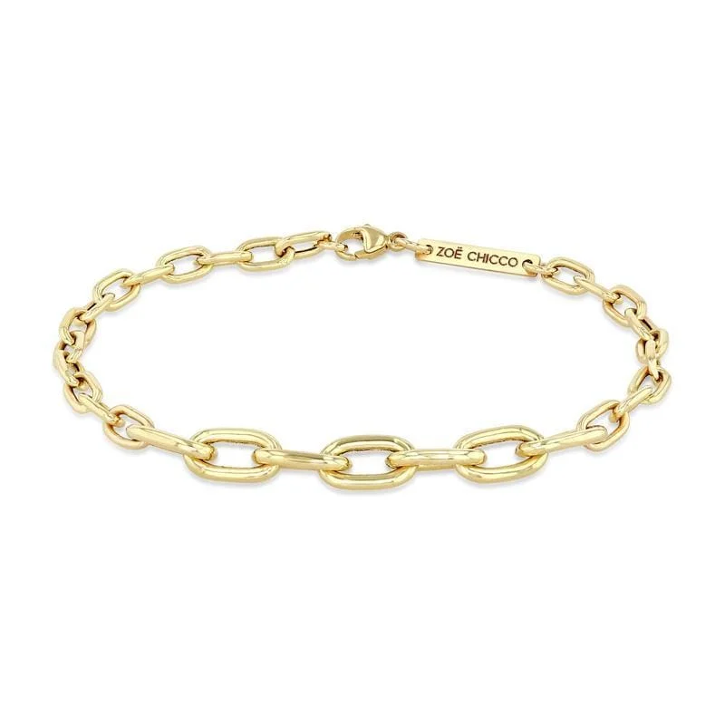 14K Yellow Gold Graduated Oval Link Bracelet