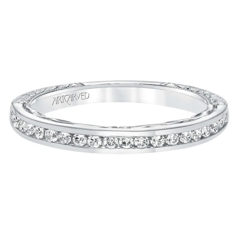 18K White Gold Channel Set Diamond Band