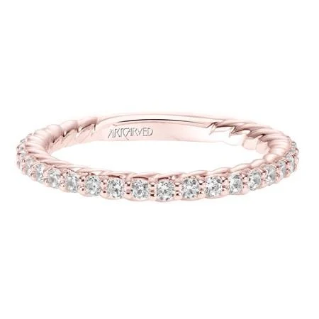 18K Rose Gold Shared Prong Diamond Band