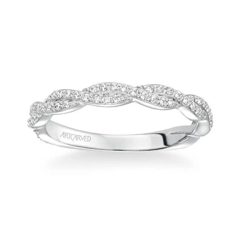 18K White Gold Twist Diamond Band