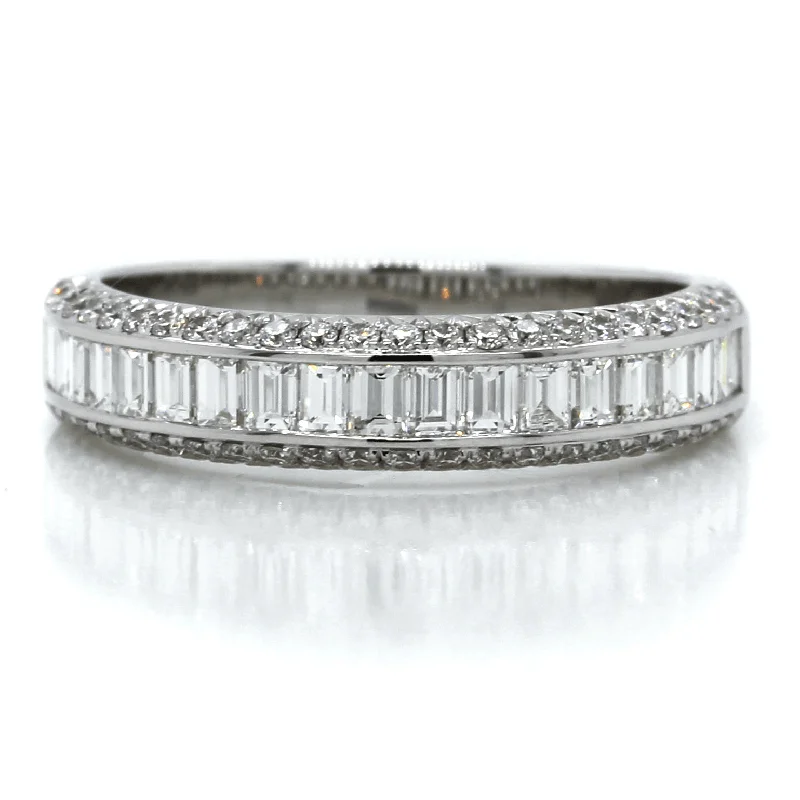 14K White Gold Baguette Diamond Band