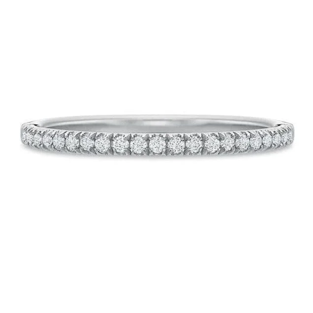 Platinum Prong Set Halfway Diamond Band