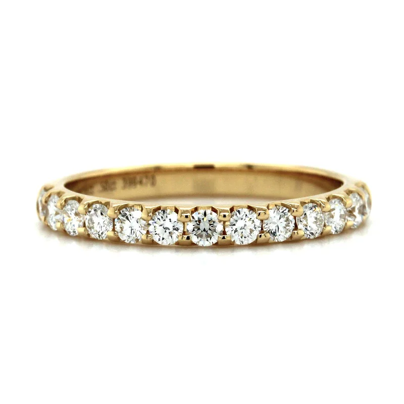 18K Yellow Gold Shared Prong Diamond Band