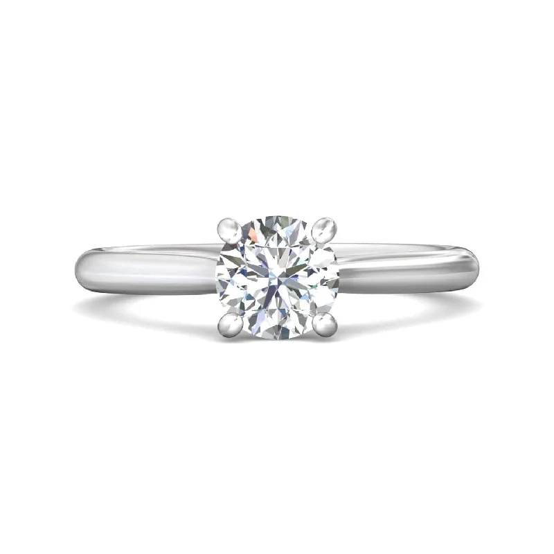 Platinum 4 Prong Cathedral Engagement Ring Setting