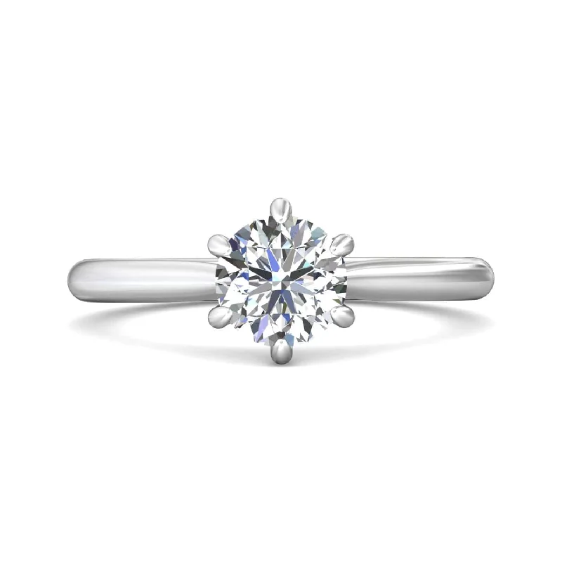 Platinum 6 Prong Cathedral Engagement Ring Setting